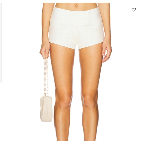 Cult Gaia Denny Linen Micro Mini Shorts (Off White, 0) - Picture 1 of 8